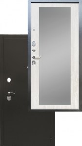 Входная дверь Ратибор Троя 3К Зеркало Сосна белая